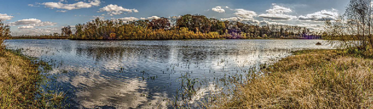 Panoramic view of Mulvey Pond